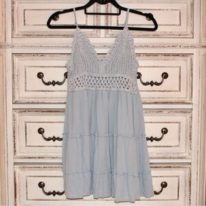 Light blue crochet dress